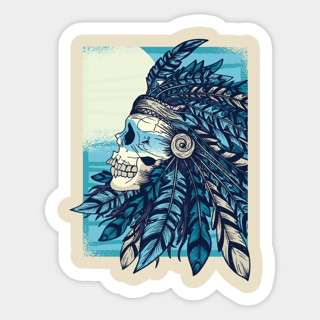 Native Skull Design Sticker by LR_Collections